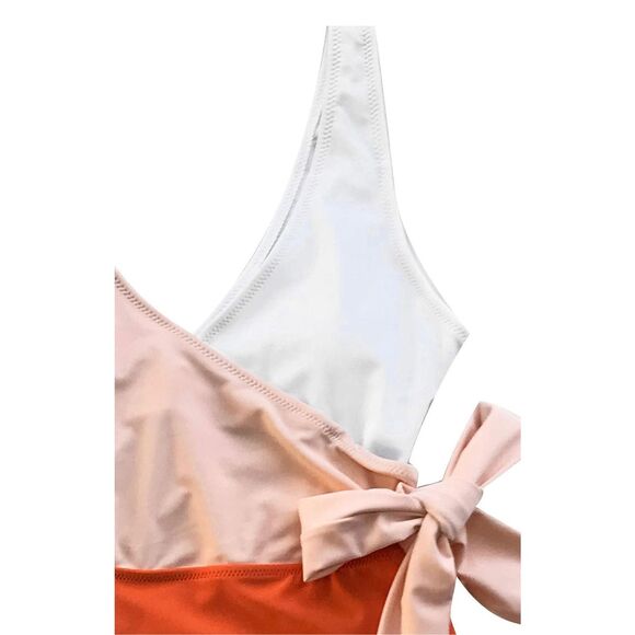 Cupshe NWT size M Color Block Side-Tie One-Piece Swimsuit - Picture 5 of 6
